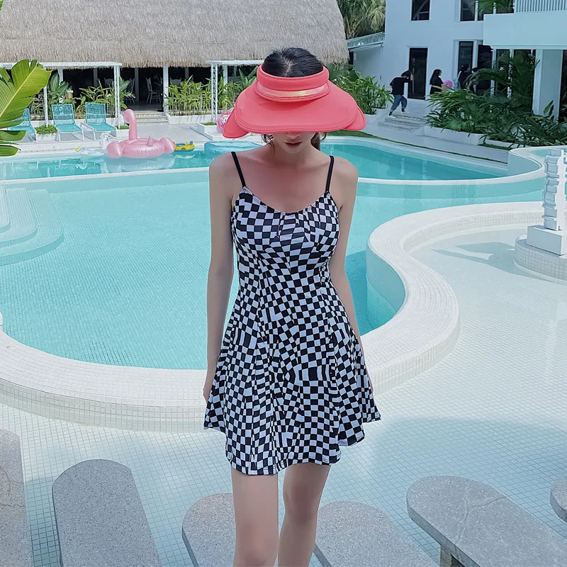 

Swimwear For Women Swimsuit Woman 2019 1 Piece Rashguard Female Bathing Suit One Bikinis Swimsuits With Skirt Ins Pure Korea