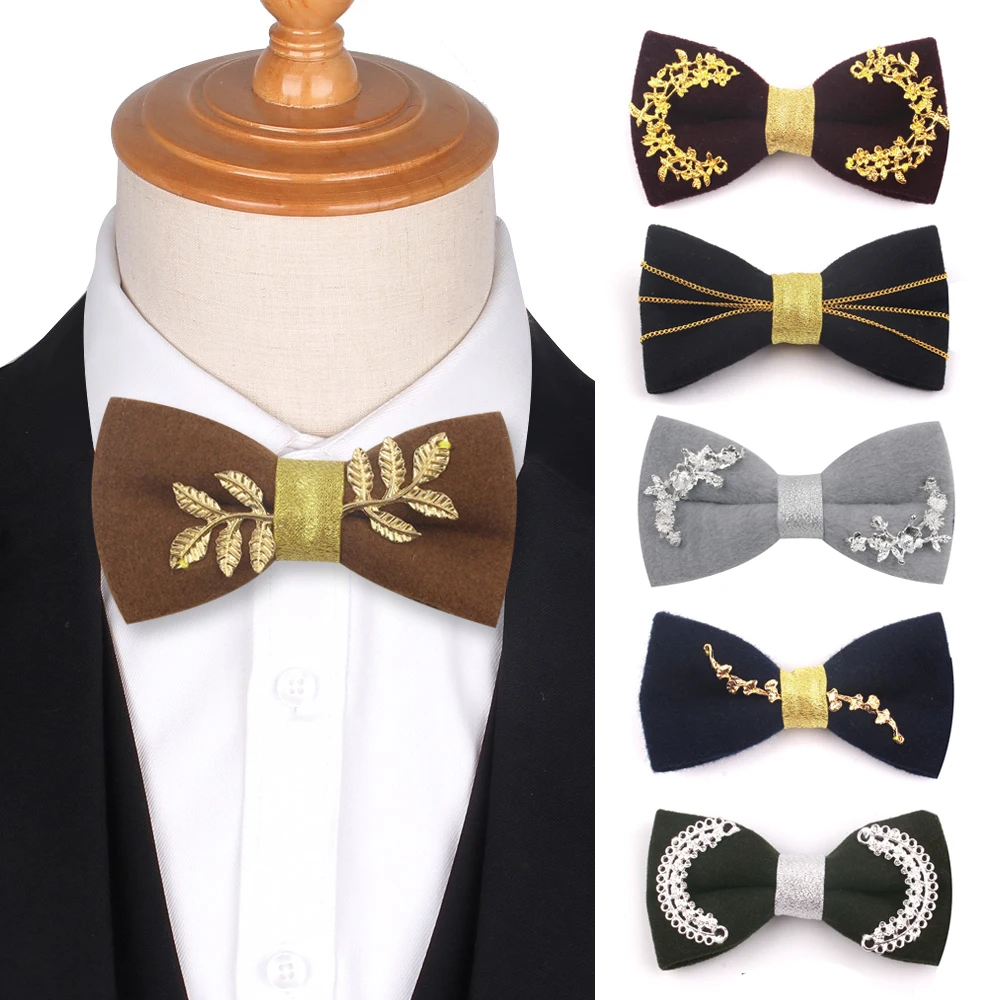 Металлическое украшение мужской галстук-бабочка Повседневный однотонный для