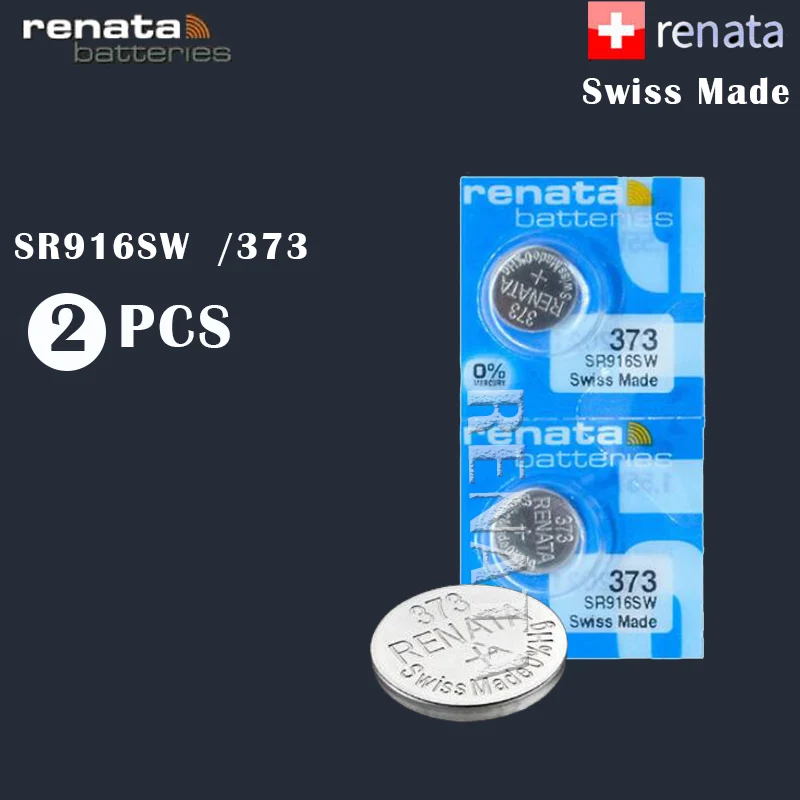 2 шт./лот Renata 373, оксид серебра часы батарея длительный SR916SW 916 швейцарские Кнопки Монета батареи