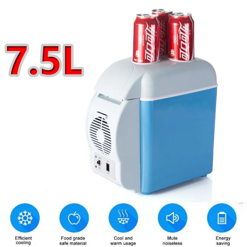 

12V 7.5L Capacity Portable Mini Car Refrigerator Cooler Warmer Cooling Box Truck Electric Fridge Automoble Food Fruit Storage