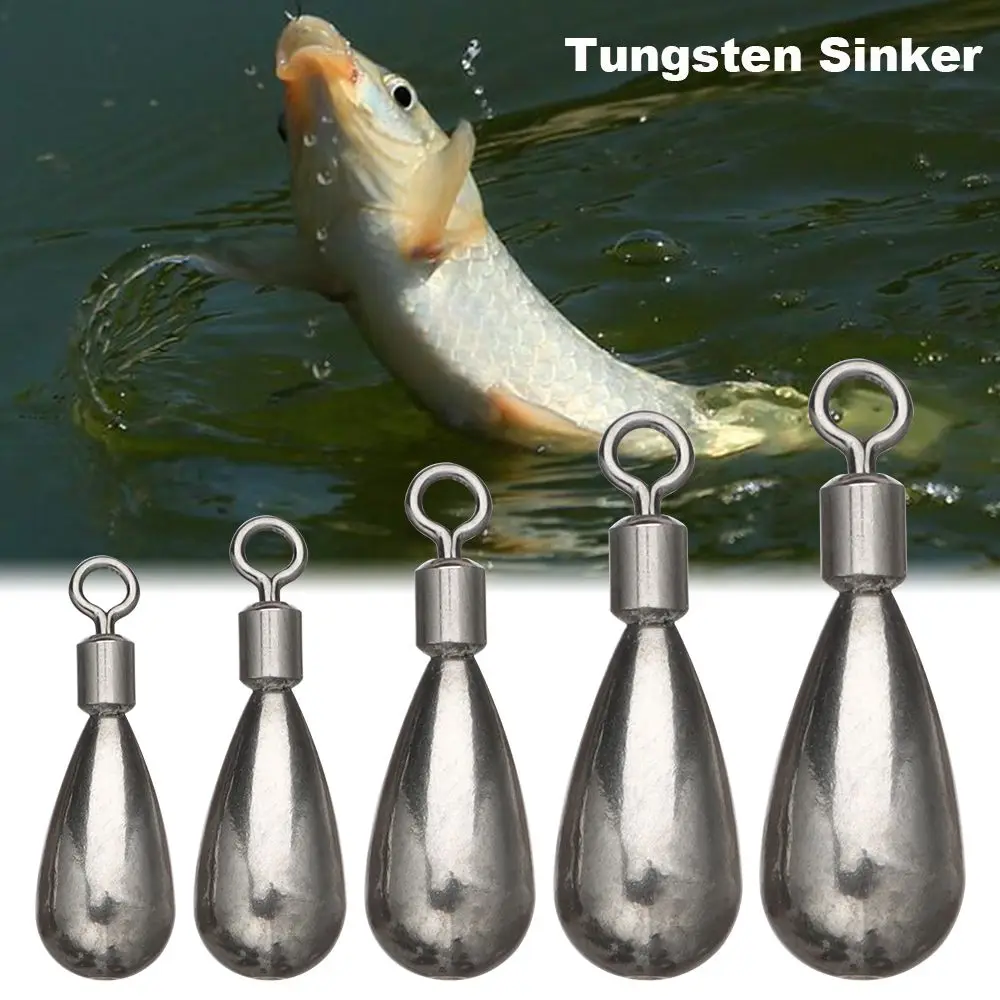 1pc Tungsten Sinkers 09g-14g Fishing Weights Sinkers For Bass Fishing Hook  Connector Line Sinkers Tackle Accessories