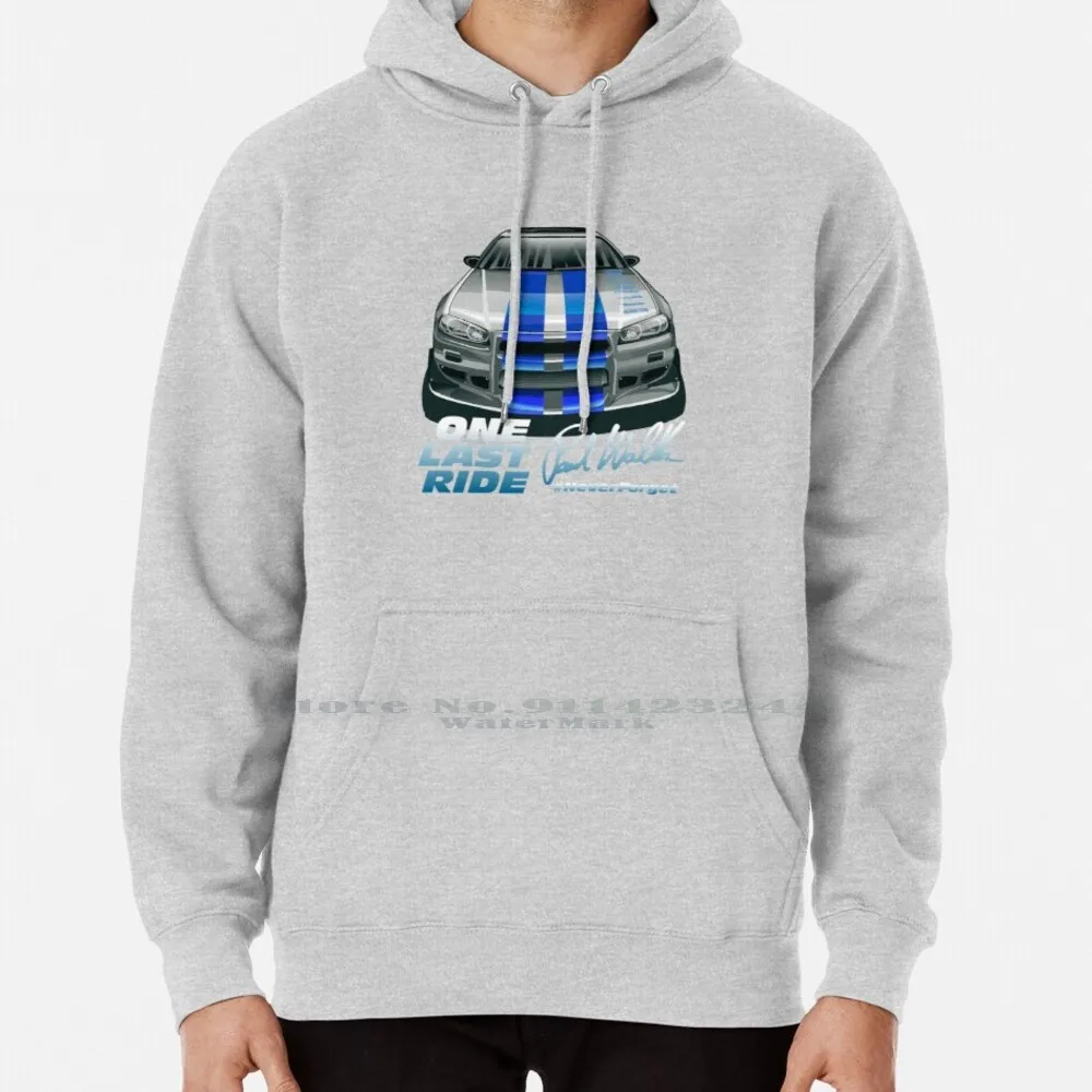 One Last Ride Felpa Con Cappuccio Maglione 6Xl Cotton Paul Walker 2 Fast 2 Furious Nfs Underground Vin Skyline Gtr Nissan Skyline R32 R34