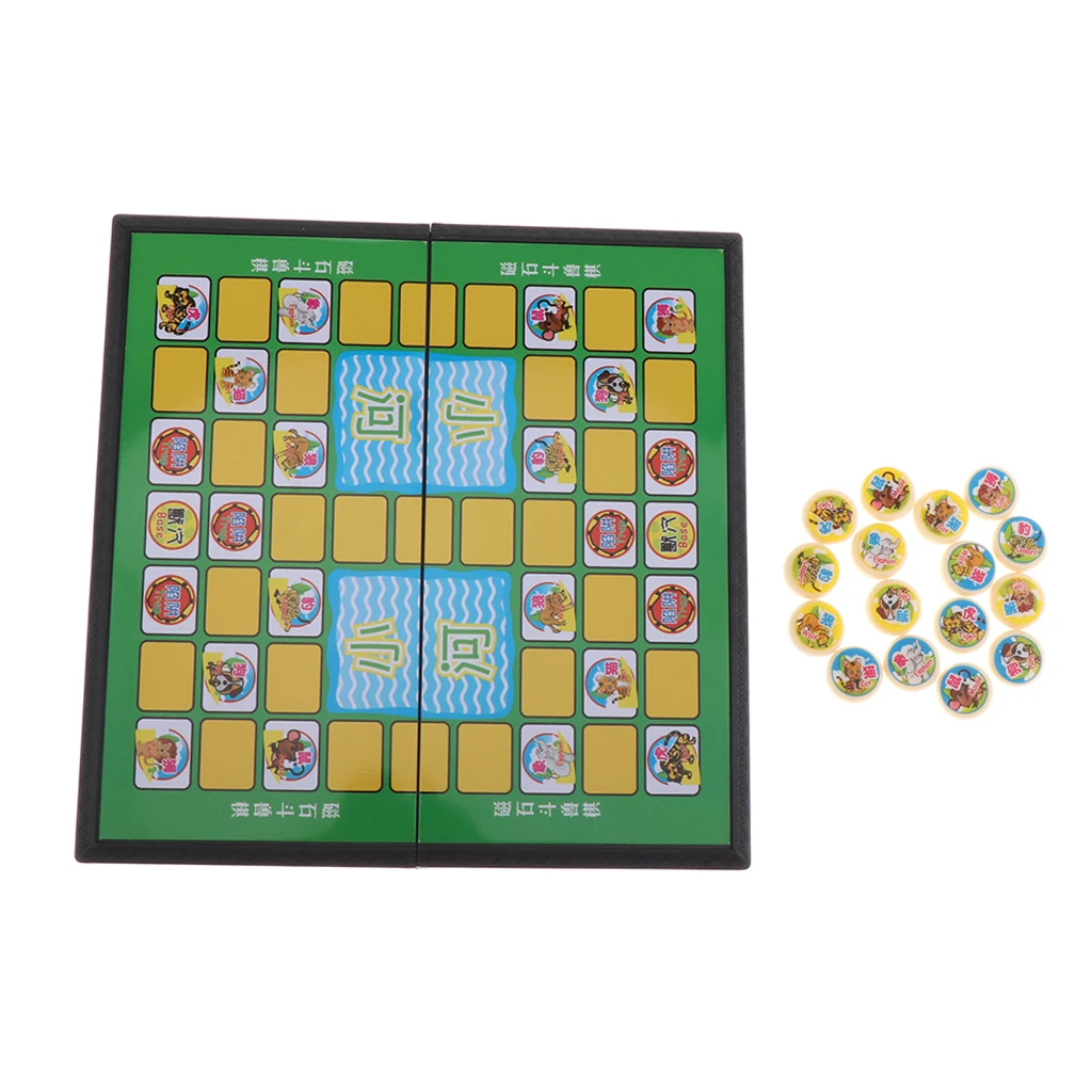 Small Chinese Jungle Animal Chess Foldable Chessboard Kid Entertainment Game