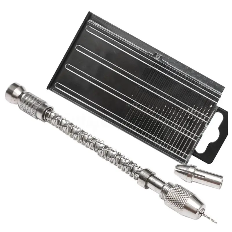 

21pcs Pin Vise Hand Spiral Drill Mini Micro-Drill Bits Set Index Semi-automatic