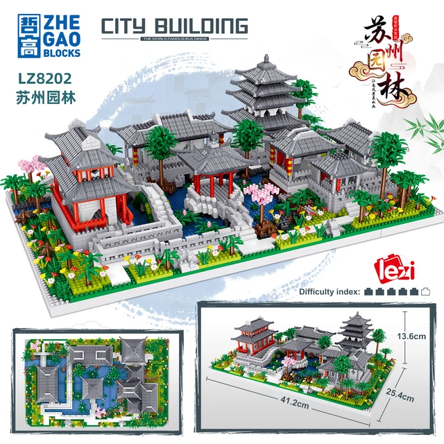 Chinese Traditional Suzhou Classical Garden Architecture Collection Building Set for Adults and Kids (3930 PCS) 2