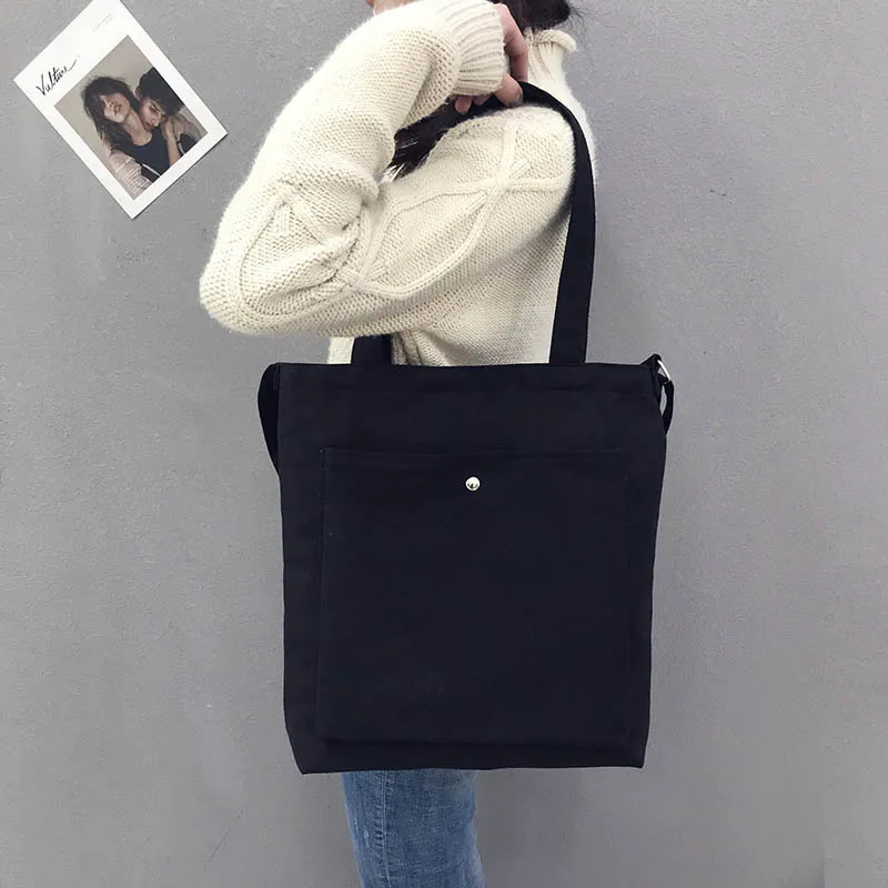 

New Style One-Shoulder Soft Surface Rivet Magnetic Snap Oblique Bag Solid Color Bag Fresh Literature And Art Canvas Bag Women's
