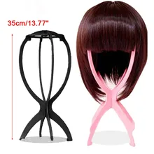 Tree-on-Life Multi-Purpose Plastic Rack Stable Wig Hair Stand Folding Hat Cap Holder Salon Wig Holder Stand Display Styling Tools black 35cm