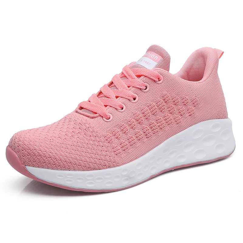 Лидер продаж; Tenis Mujer; коллекция года; женская обувь для тенниса; удобная спортивная обувь; женские устойчивые спортивные кроссовки на платформе; Chaussure Femme Mujer - Цвет: Розовый