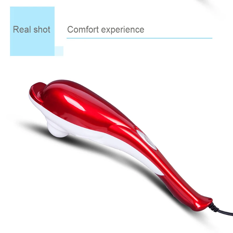 Дельфин-массажер шеи талии плеча электрический ручной персональный Многофункциональный портативный ABS материал режим зарядки - Цвет: Red