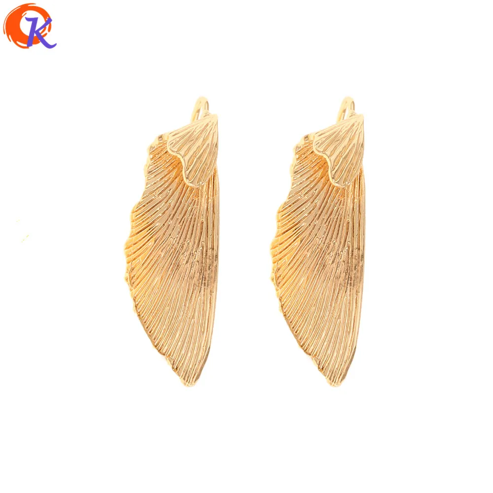 

Cordial Design 20Pcs 11*35MM Jewelry Accessories/Hand Made/DIY Making/Genuine Gold Plating/Wing Shape/Silver Pin/Earrings Stud