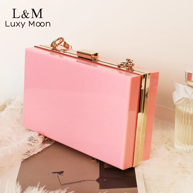 

Acrylic Transparent Evening Bag For Women Party Wedding Chain Clutch Purse and Handbag Fashion Designer Shoulder Bag Sac X446H