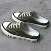 Men Canvas Sneakers Lovers Comfortable Slip-on Shoes Flats Casual Women Half Slipper Breathable Walking Shoes Plus Large Size 44 2