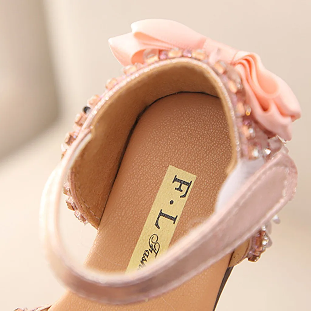 JAYCOSIN; модная обувь принцессы для маленьких девочек; детская Милая повседневная обувь с бантом и стразами; Детские Бальные вечерние туфли на плоской подошве; модельные туфли