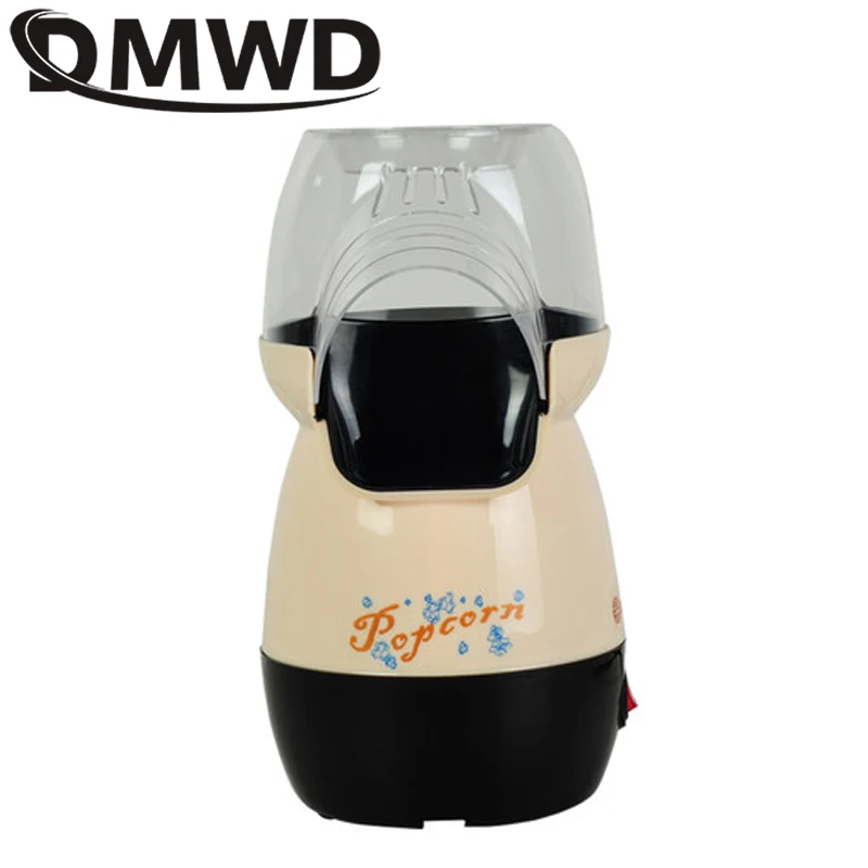 DMWD Electric Corn Popcorn Maker Household DIY Automatic Mini Hot Air Popcorn Making Machine DIY Healthy Oil-Free Corn Popper EU