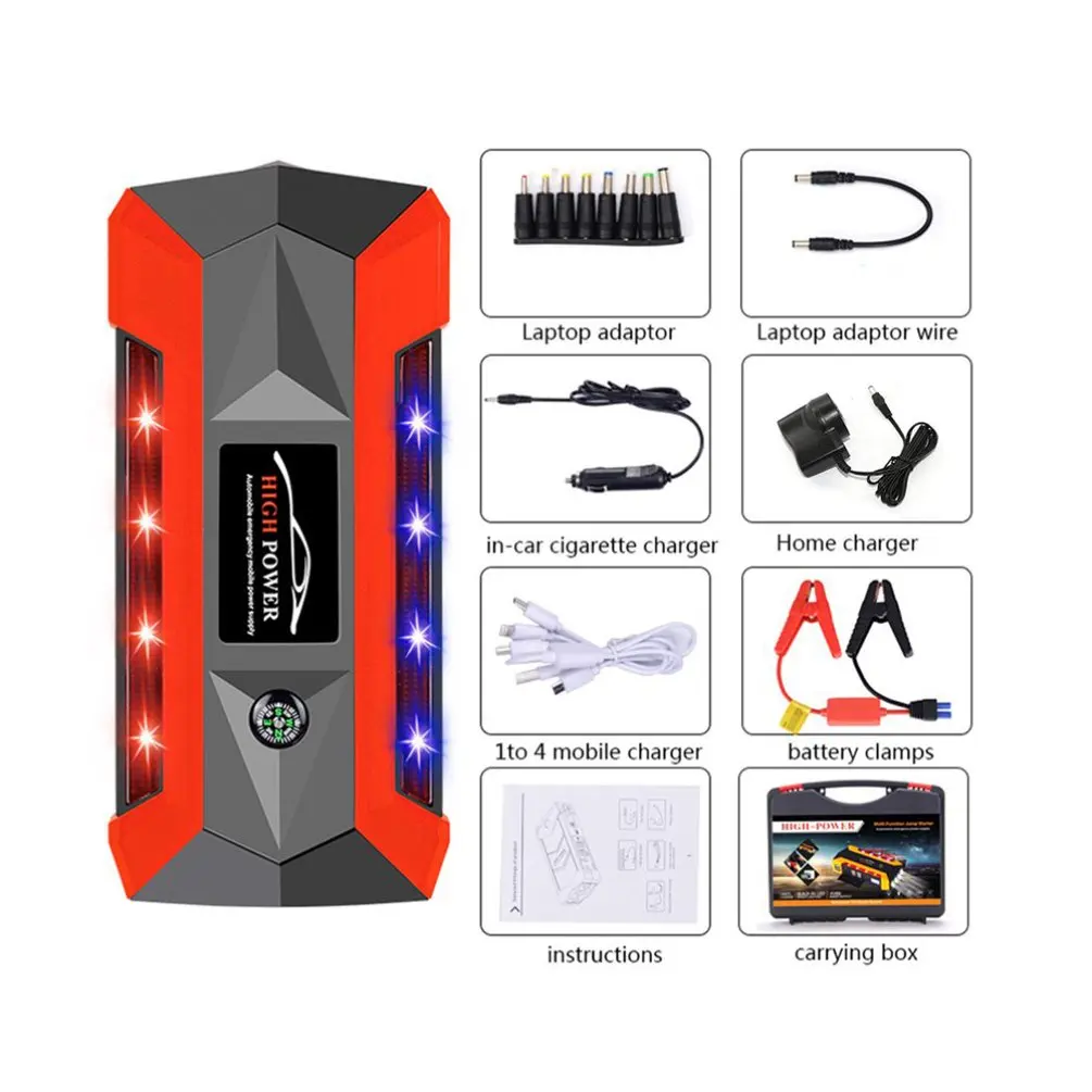Light Weight Emergency Mini 20000Mah Batteries Charger Dual Mode Micro Car Jump Starter Booster Power Bank Jx29A Leather bag set