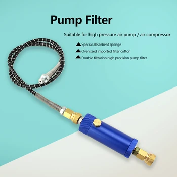 

Paintball PCP Pump Filter with SAFETY VALVE High Pressure Water-Oil Separator Air Filtering 30mpa 4500psi M10x1 Thread 50cm Hose