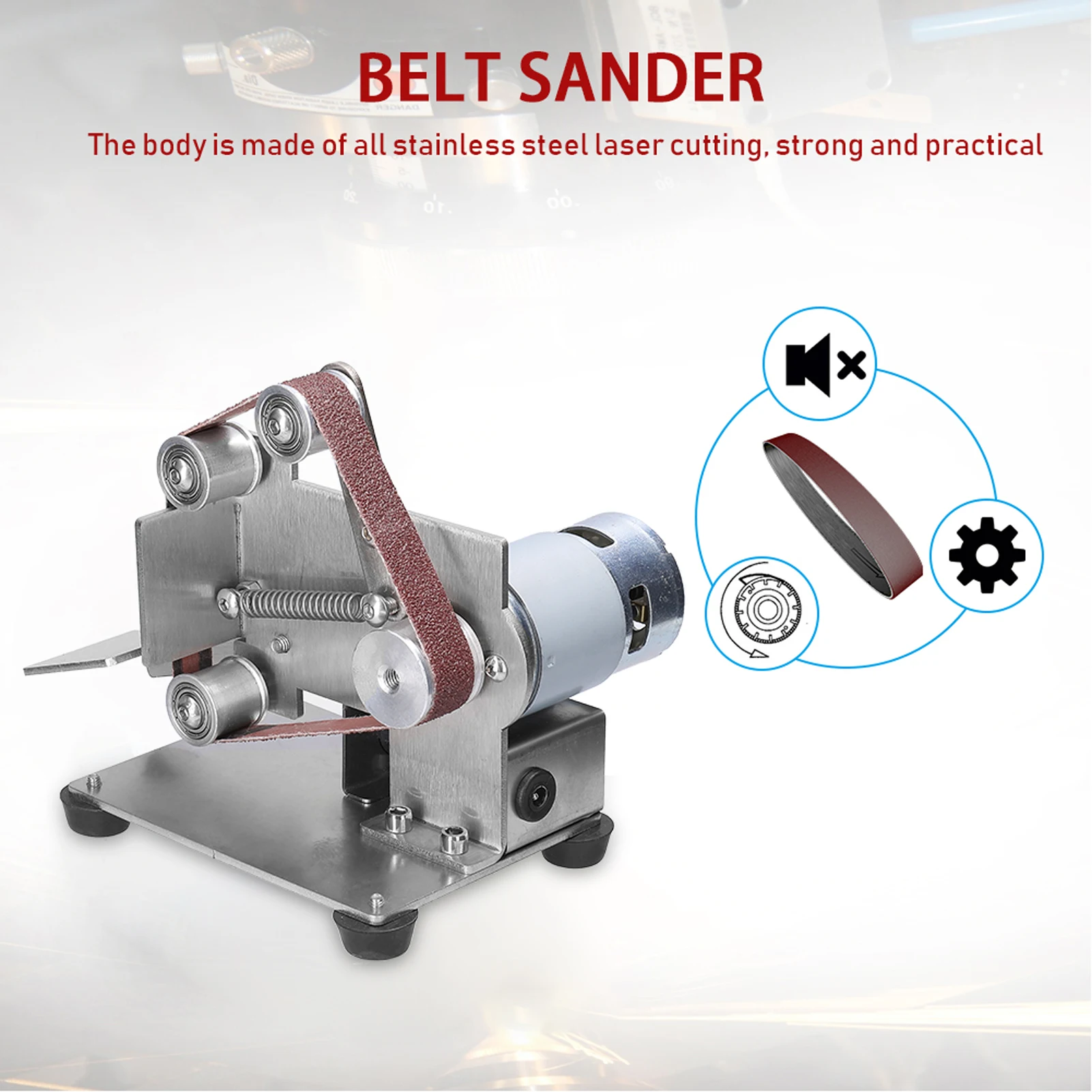 Xucus Multifunctional Abrasive Tools Grinder Mini Electric Belt Sander Diy Polishing Machine Edges Sharpener Belt Grinder Sanding Color: Silver Xucus Multifunctional Abrasive Tools Grinder Mini Electric Belt Sander Diy Polishing Machine Edges Sharpener Belt Grinder Sanding Color: Silver