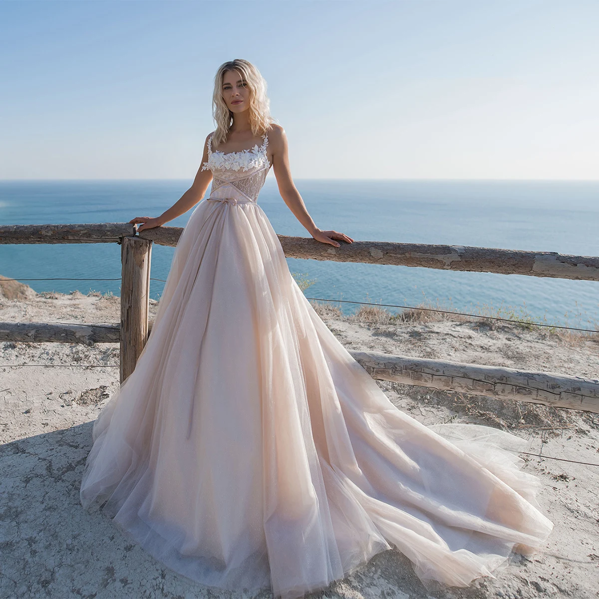 Пудровое Свадебное Платье фото 13