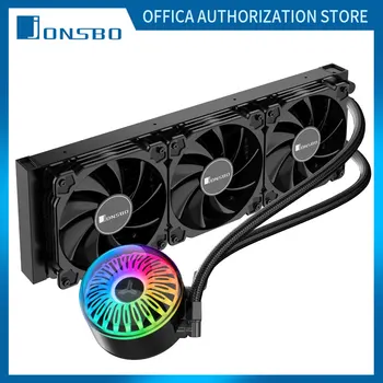 شراءجونسبو قنديل البحر 360 ARGB المتكاملة رادياتير لتبريد للمياه 4PIN PWM صامتة مضخة مياه 5 فولت 16 مصباح Deads الملونة الباردة رئيس