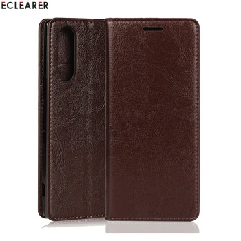 

ECLEARER Wallet Case For Sony Xperia XZ5 Cover Luxury Genuine Leather Case For Sony Xperia XZ5 Vintage Card Slots Flip Case Bag