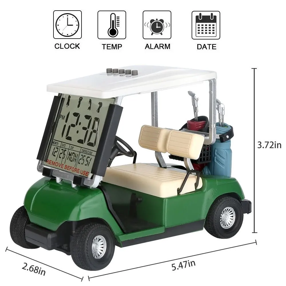 ЖК-дисплей мини-гольф-кары часы для любителей гонок в гольф сувенир уникальный Гольф подарок Папа Отец День рождения босс офисный стол Декор