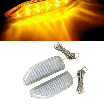 

2Pcs Car Universal Rear View Mirror Side Mirror Light 13Led Turn Signal Yellow Light
