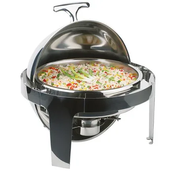 

6 Quart Stainless Steel Top-Grade Round Clamshell Buffet Stove Dish Set Container Food Warmer Chafing Dish For Buffet Catering