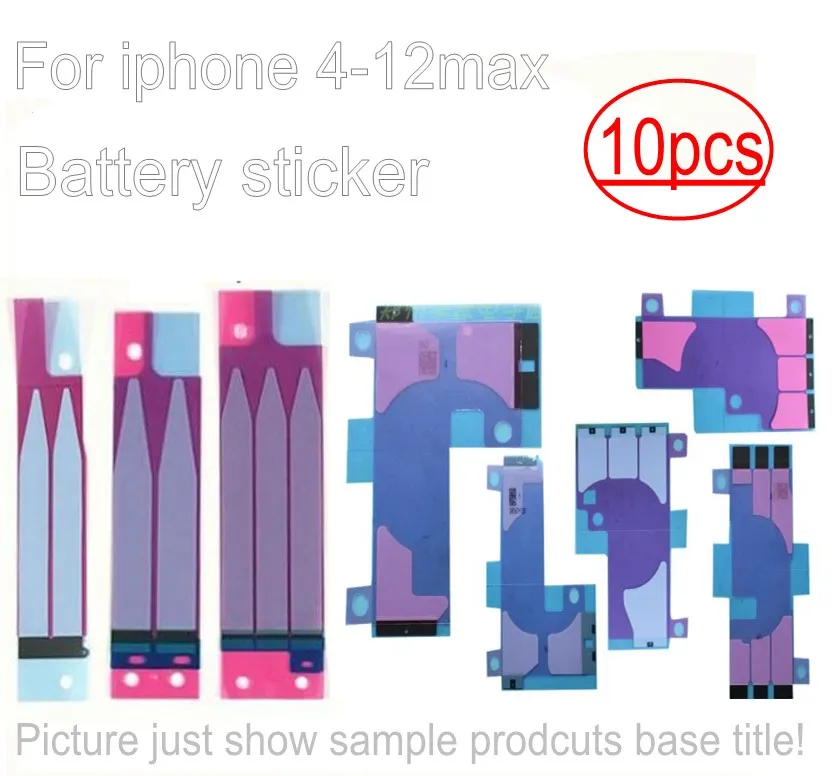 10 шт. батарея на клейкой основе вытаскивания вкладка клей для iPhone 12 11 pro max X XS XR Max 8 7