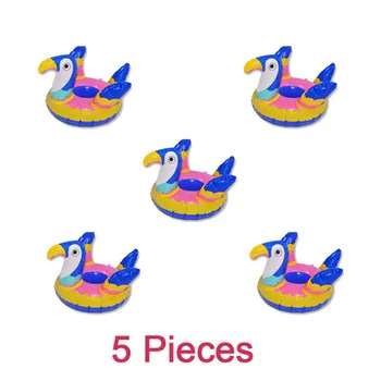 

10pcs Inflatable Toucan Blue Inflatable Cup Holder Pool Toy Entertainment Multi-Type Coasters Summer Inflatable Cup Holder Float