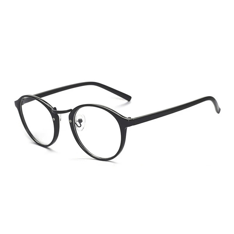 OEC CPO New Fashion Women Glasses Frame Men Eyeglasses Frame Vintage Round Clear Lens Glasses Optical Spectacle Frame O413 - Цвет оправы: C2 Glossy Black