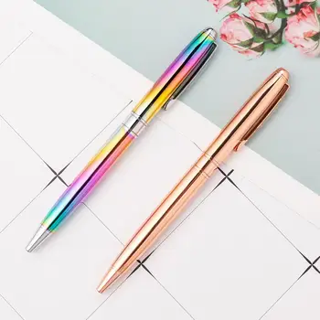 

20 pcs/lot Colorful Gradient Metal Ballpoint pen Cute Rotary Ball pens Business pen office School writing supplies