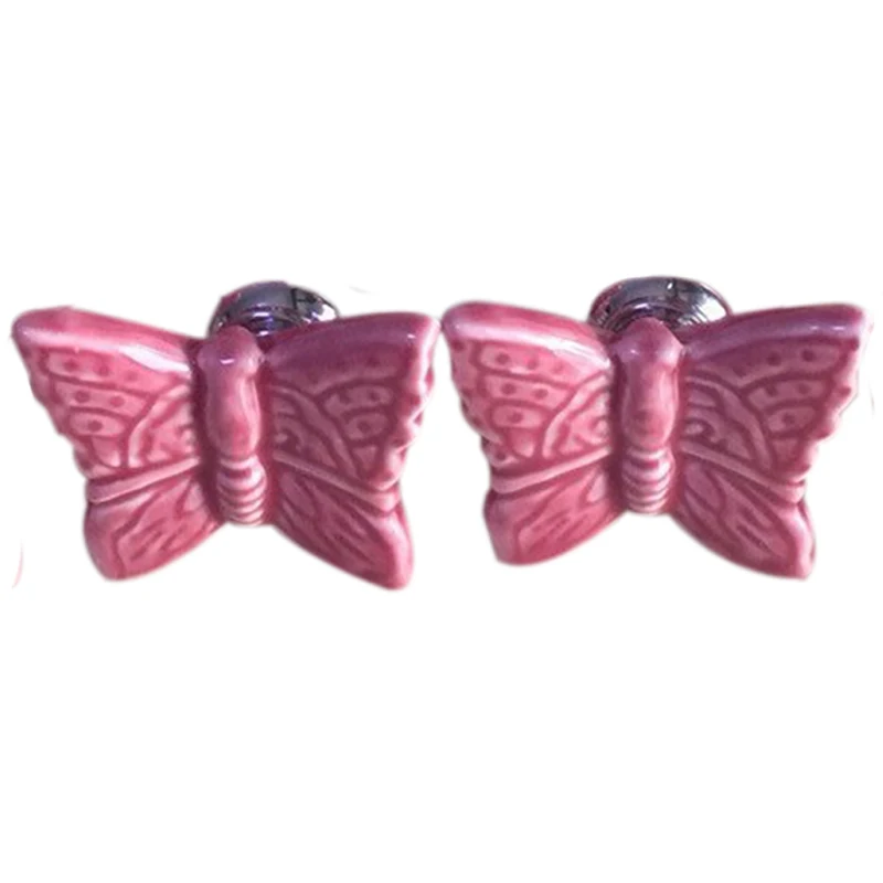 

10Pcs Butterfly Knobs Ceramic Drawer Handles Pulls for Kids Girls Kitchen Furniture Door Cabinet Dresser Closet Wardrobe Cupboar