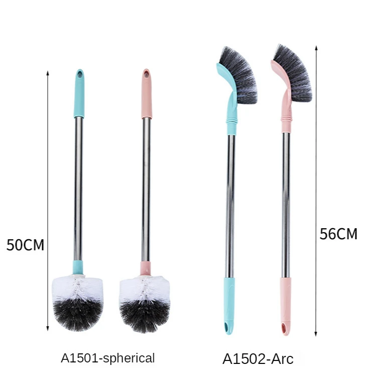 Description Picture 5 of itemCurved Long Handle Stainless Steel Rod Toilet Brush No Dead Corners Toilet Brush Squatting Pan Cleaning Brush Toilet Brush