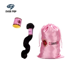 Пользовательский логотип девственные волосы комплект упаковки бумаги Висячие бирки атласные сумки наборы пользовательские наклейки-покрытие, пользовательские парики ярлыки