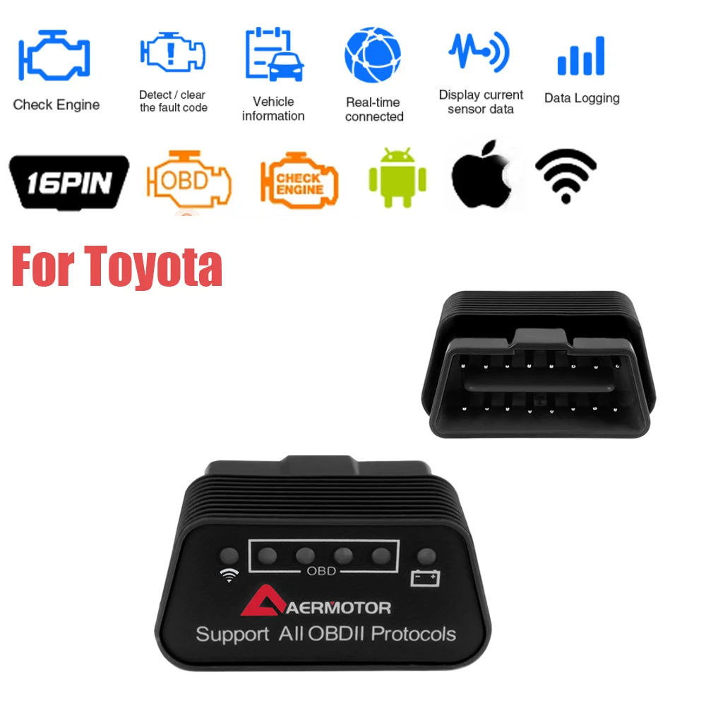 ELM327 OBD2 сканер WIFI для Toyota Corolla Camry Land Cruiser Prado CHR RAV4 Auris Yaris Avalon диагностические