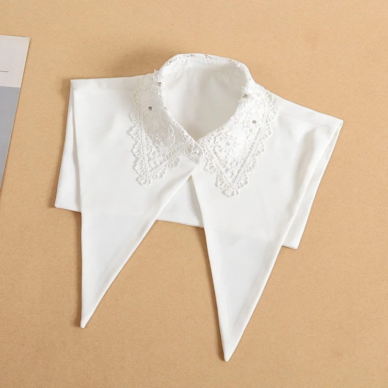

Women's Lace Embroidery Fake Collar Shirt Detachable Lapel Shirt Collar Blouse Collar Half Shirt Lapel Fuax Cols Accessories