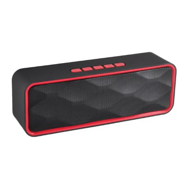sc211 red Портативный мини-динамик с Bluetooth, колонка, бас-сабвуфер, поддержка fm-радио, USB, AUX, TF карта, HIFI, портативный для iPhone, компьютера - Цвет: sc211 red