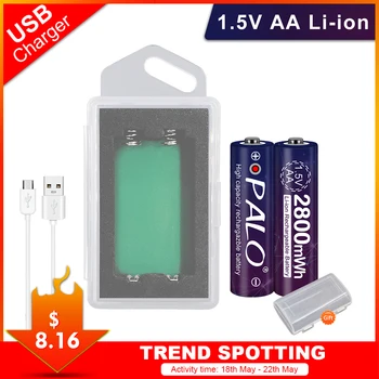 

palo stable volatge 1.5v aa rechargeable battery 2800mWh li-ion lithium battery aa 1.5v