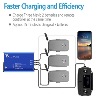 

Battery Charger Mavic 2 Charging Hub for DJI Mavic 2 Pro Zoom Drone Remote Control Phone Intelligent Battery Manager USB Adapter