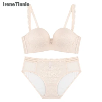 

Irene Tinnie Women Intimates Plain Color Cotton Comfortable Women Bras And Underwear Sets Push Up Seamless Matching Bra Set