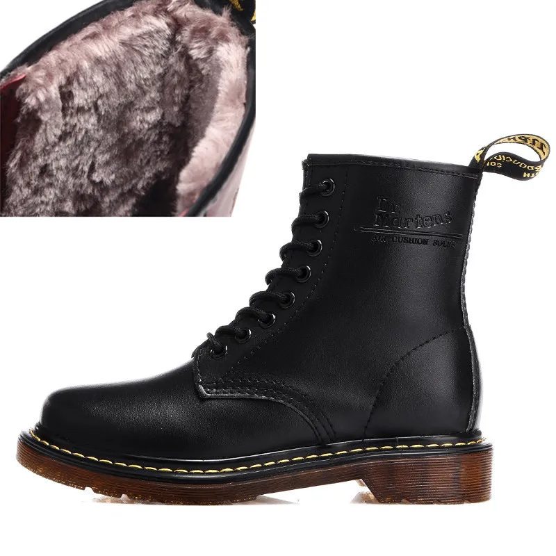 

Cotton-padded Shoes/Shoes 2017 Autumn And Winter New Style Genuine Leather Couples Martin Boots Hight-top Cotton-padded Shoes wi