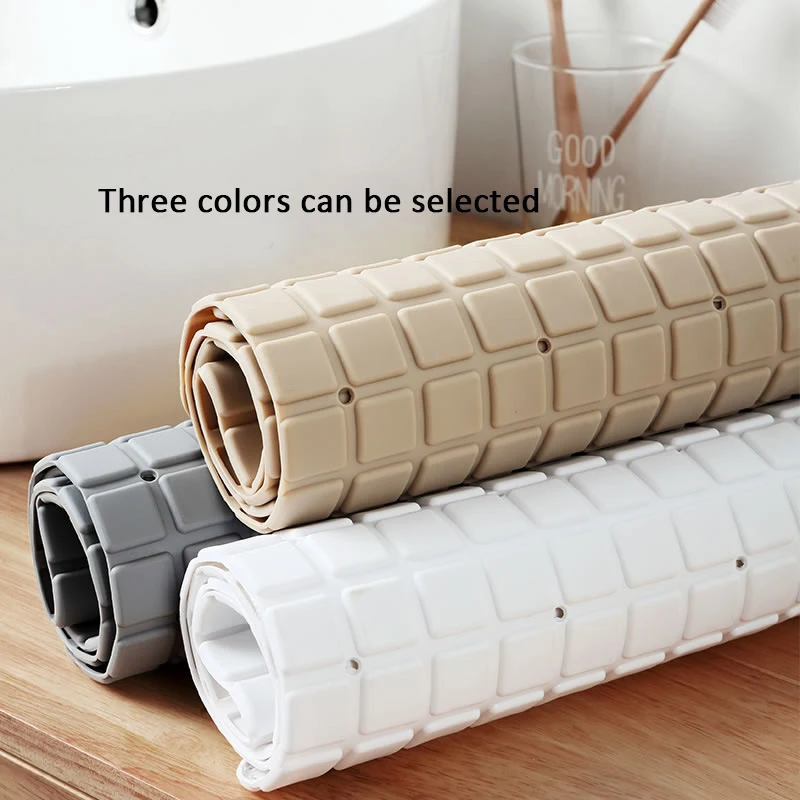PVC Bathroom Anti-Slip Mat with Suction Cup, Bath Shower Mat, Floor Cushion, Bathtub Massage Mat, Drain Hole