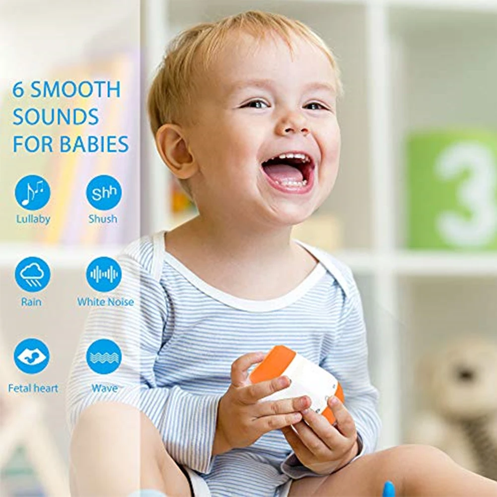 Máquina de Som Música Sono Soother Portátil Inteligente Terapia Sensor Voz Recarregável Bebês Bebê Ruído Branco 7 Babá eletrônica