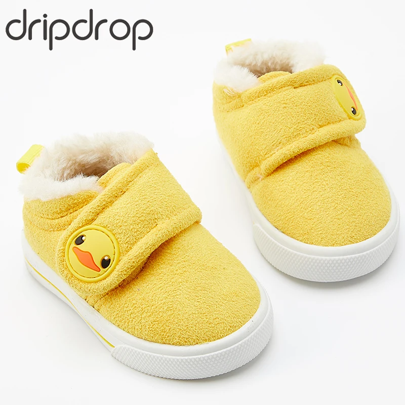 DRIPDROP/Детские зимние кроссовки; обувь для маленьких девочек; обувь для мальчиков; обувь для первых шагов; детская обувь на липучке