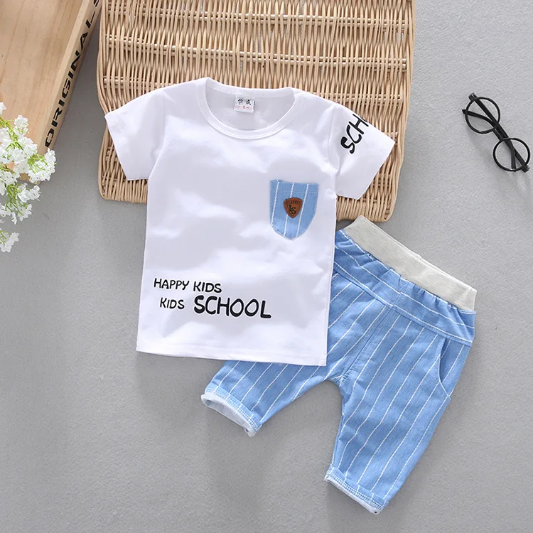 boys Summer Tee outfits 6 months--3 years Toddler kids baby girls boys outfits cotton Tee+Shorts Pants clothes cool Set baby outfit matching set