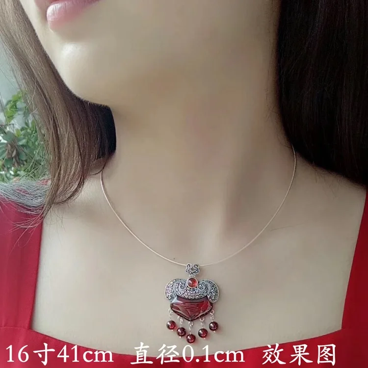 Real S925 Sterling Silver Jewelry Clavicular Chain Necklaces for Women Men Pendant Fashion Accessories Bijoux gift 41-46cm