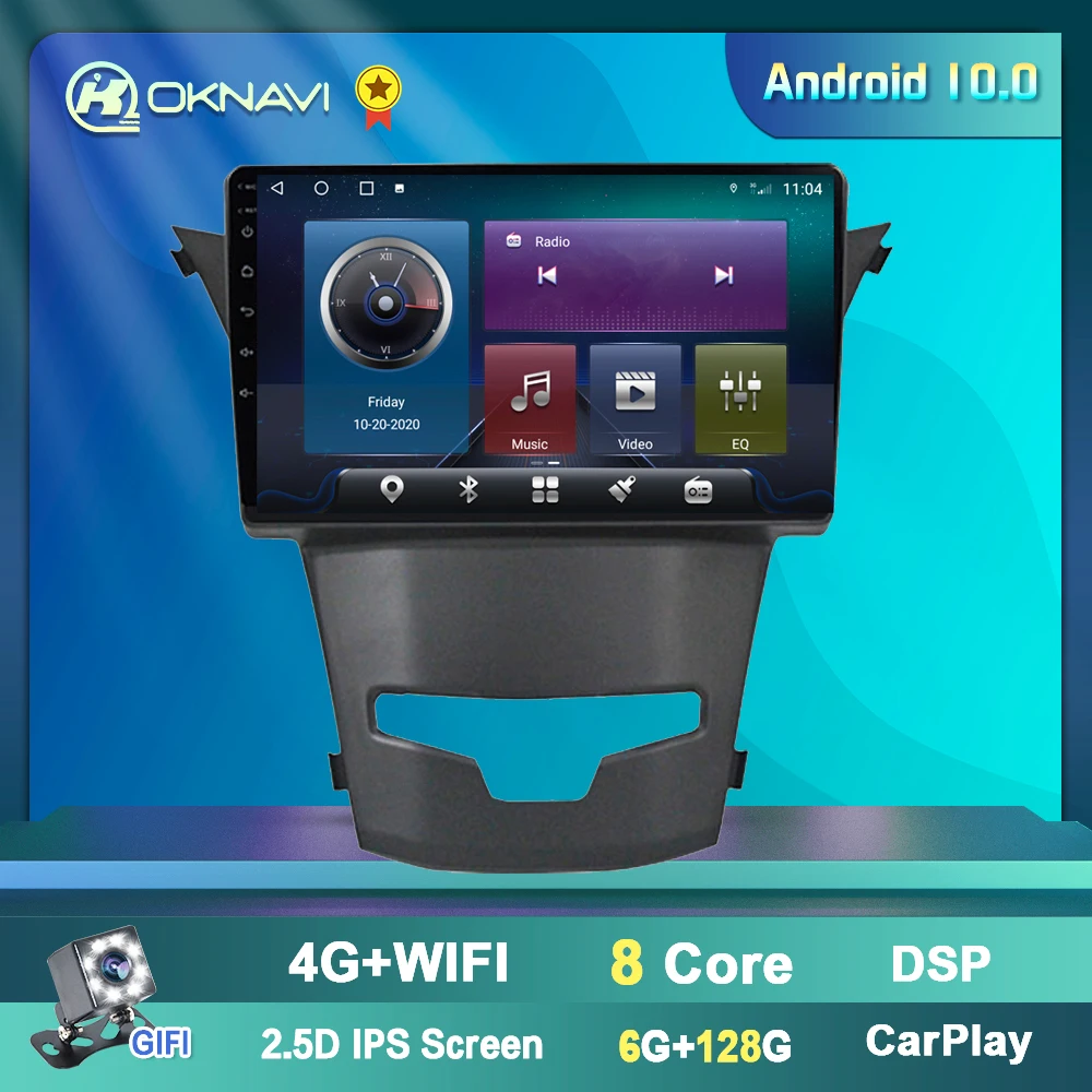 

Android 10.0 Car Radio Stereo For Ssangyong Korando 3 Actyon 2 2013-2017 Navigation Video Audio Player GPS WIFI Subwoof No 2 din
