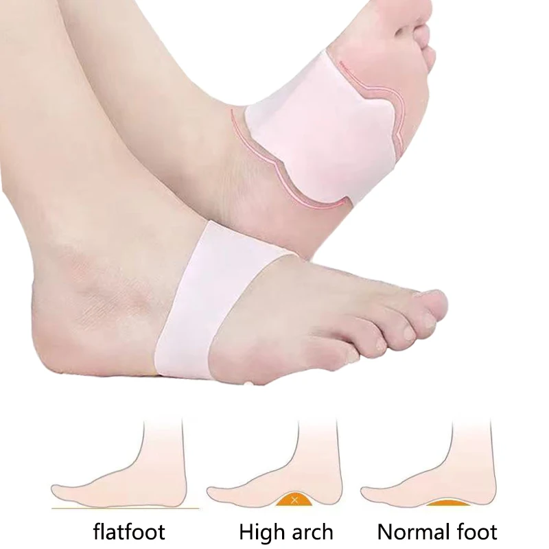 2pcs Arch Support Orthopedic Foot Pad Flat Feet High Arches Foot Valgus Correction Massage Feet Silicone Pedicure Socks Insole 2pcs sumifun shoe lift flat foot correction x o shaped leg orthopedic arch support soft comfortable insole feet correct tools