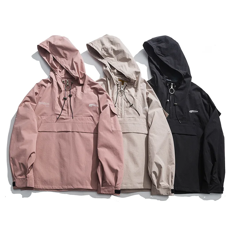 

2019 Autumn New Style Japanese-style Origional Popular Brand Coat Men's Hooded Printed Loose-Fit Pullover Jacket Outdoor Waterpr
