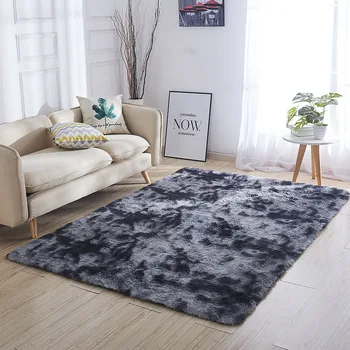 

Modern thick plush carpet gradient color carpet living room bedroom soft fluffy pad study room coffee table sofa decoration mat